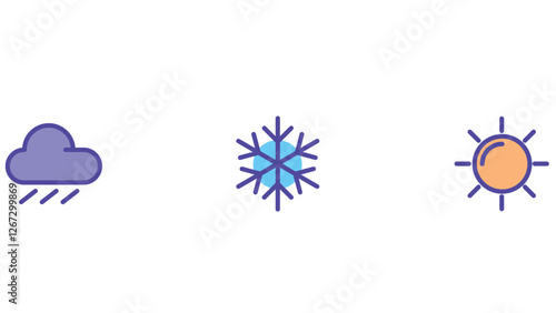 Abstract food, sports, and gaming vector illustration icons