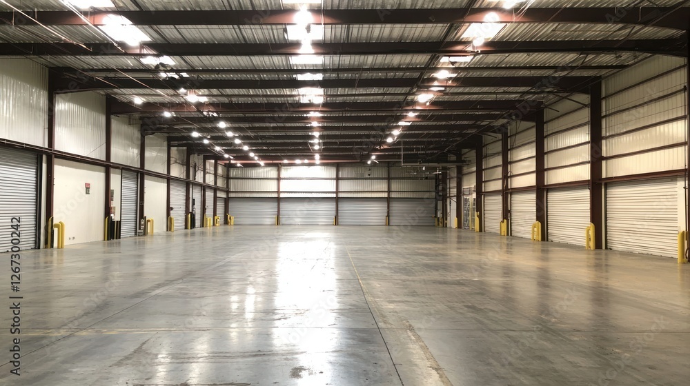 Large empty warehouse ready for storage Large empty warehouse ready for storage