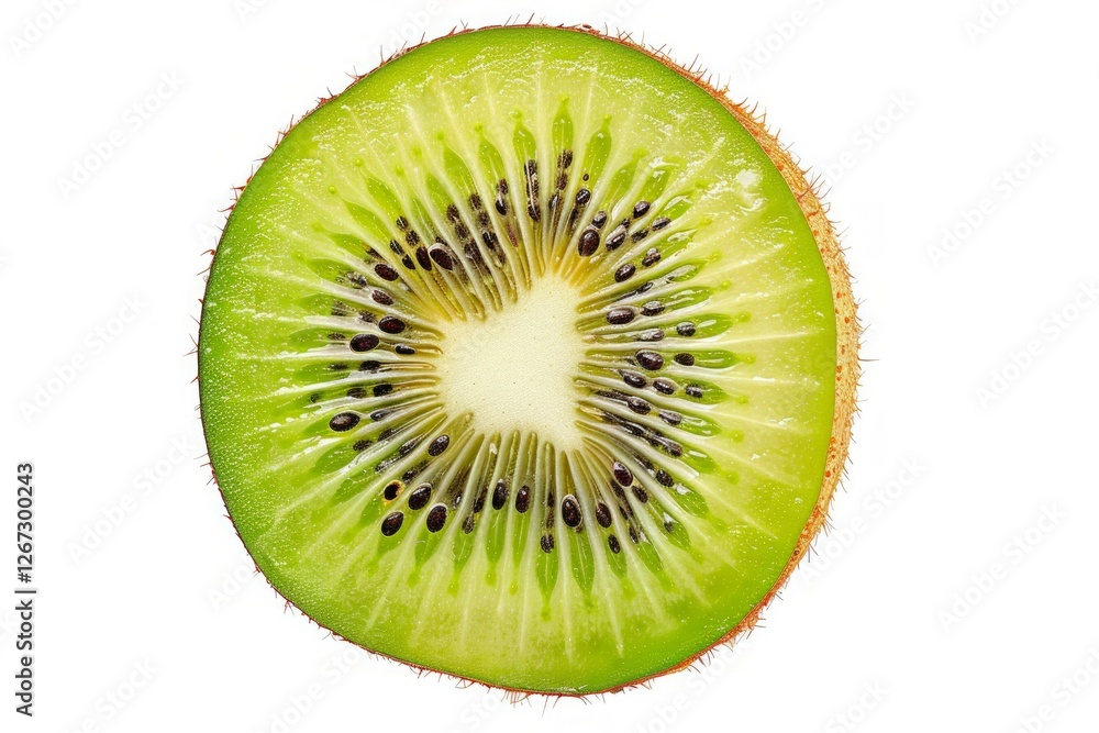 Kiwi half on white background. Neural network AI generated Kiwi half on white background. Neural network AI generated