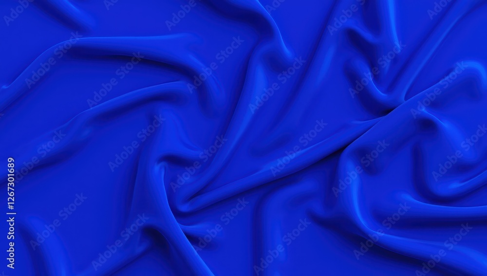 Obraz premium Soft Royal Blue Silk Fabric with Elegant Folds and Texture