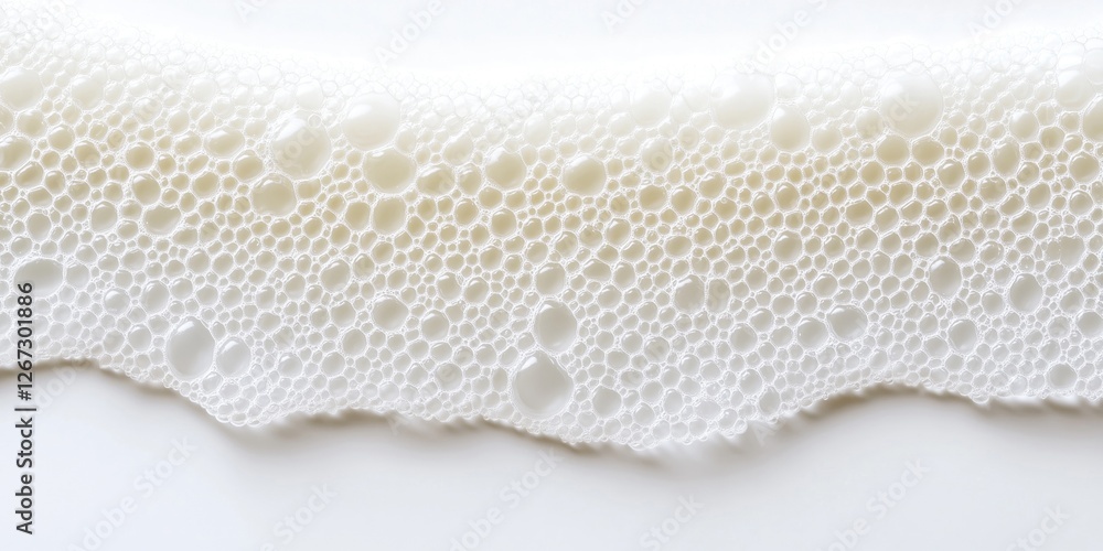 Obraz premium A detailed close-up of delicate soap bubbles, showcasing their intricate patterns and reflections, evoking feelings of cleanliness and joy.