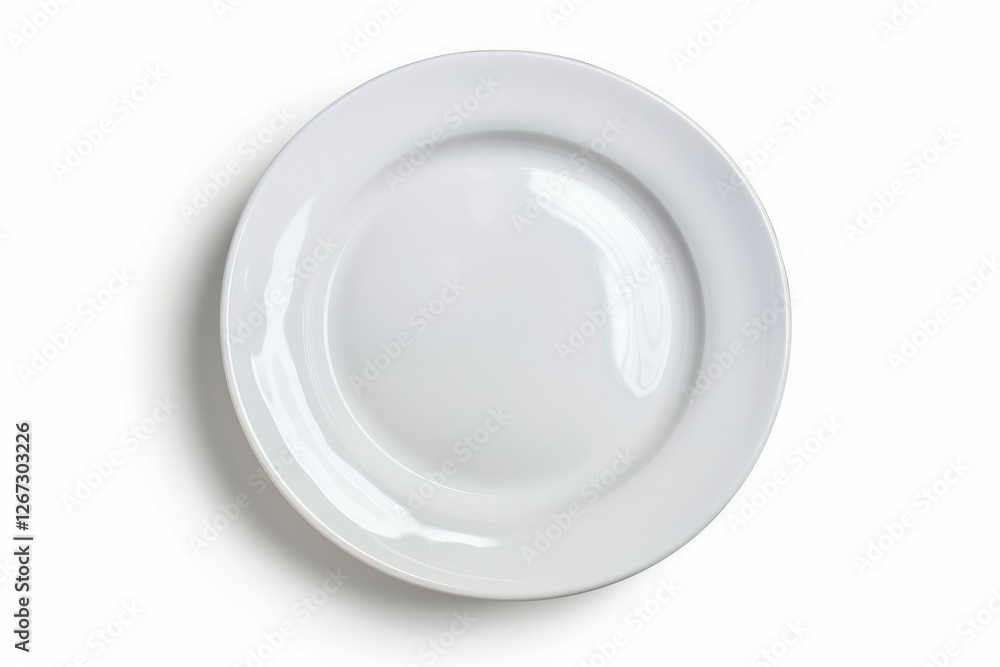Elegant white plate on isolated background. Neural network AI generated