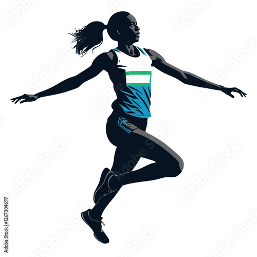 Long jump. PNG and Vector