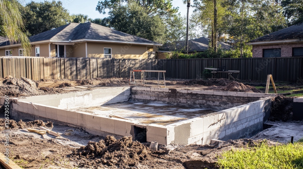 Transformative Journey: Before and After Pool Construction at a Home Site
