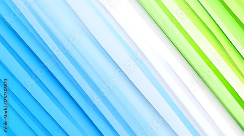 Abstract diagonal lines background in blue, green, and white.