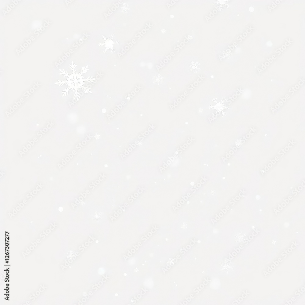 Snowflakes falling gently on a white background, clean, fall Snowflakes falling gently on a white background, clean, fall