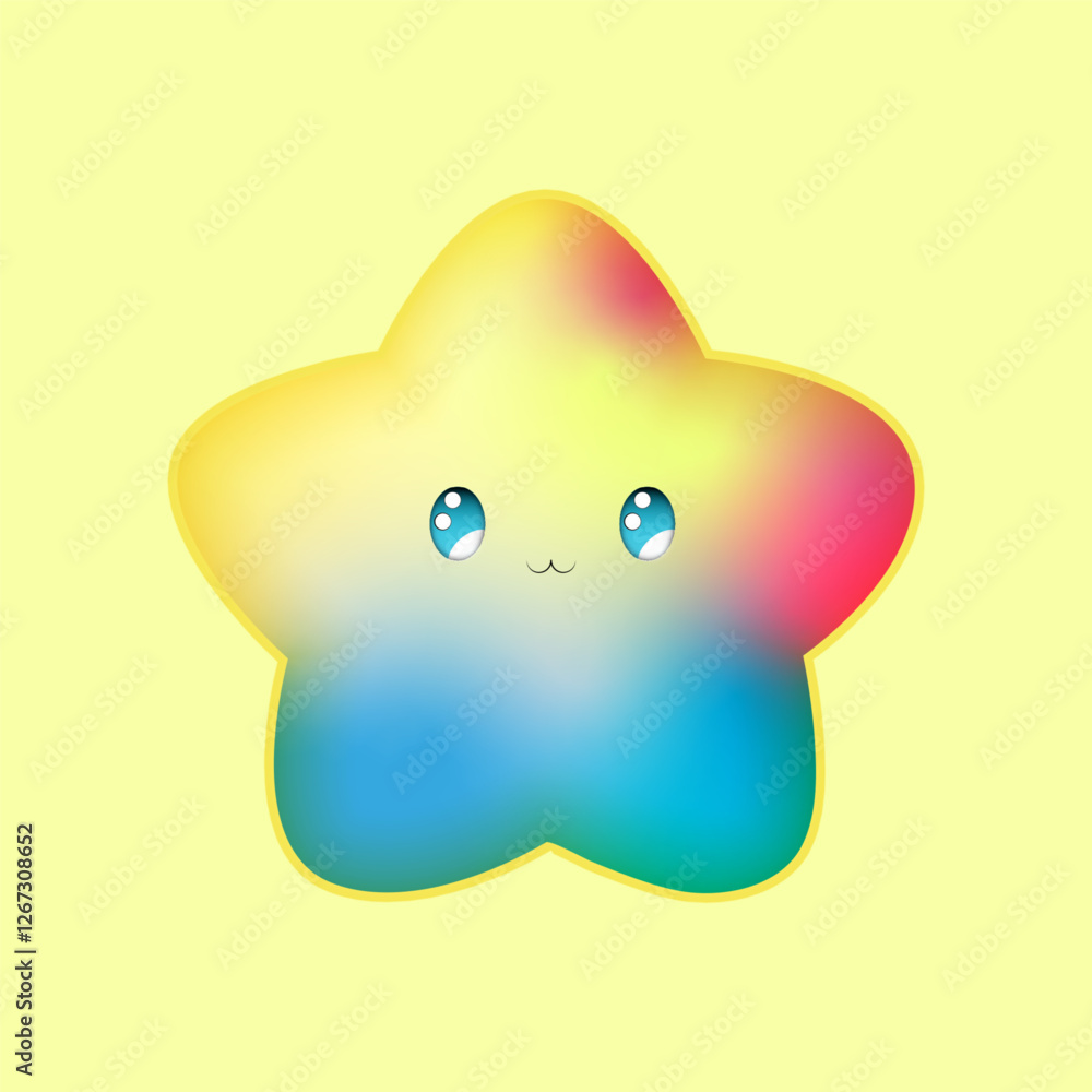 Happy and Colorful Cartoon Star Characters Happy and Colorful Cartoon Star Characters