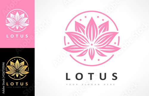 Lotus flower logo vector design