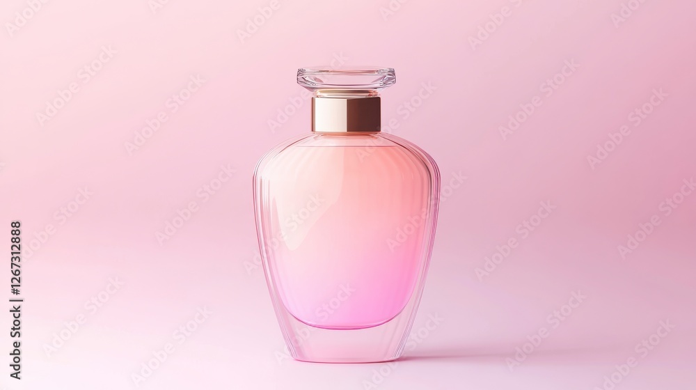 Elegant Asymmetrical Perfume Bottle with Soft Pink Gradient Elegant Asymmetrical Perfume Bottle with Soft Pink Gradient