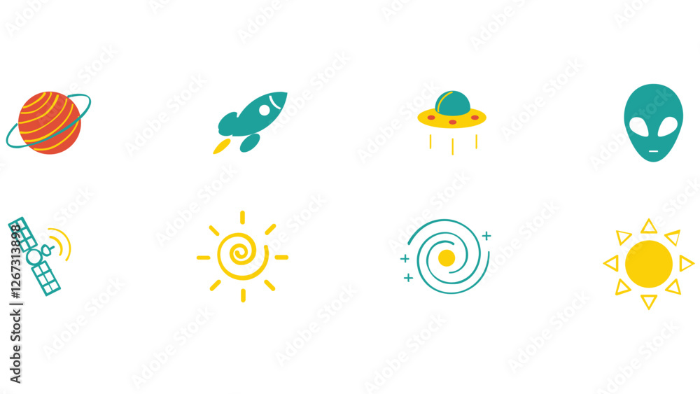 Space, planets, and solar system vector illustration Space, planets, and solar system vector illustration