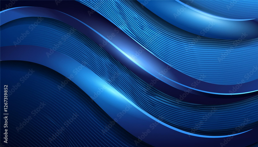 Fototapeta premium dark blue liquid glossy waves abstract elegant background design