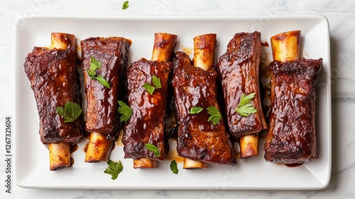 Slow Cooked Beef Short Ribs with Rich Glaze and Fresh Herbs