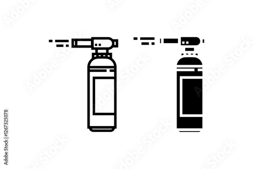 Blowtorch Gas Canister Outline Icon vector