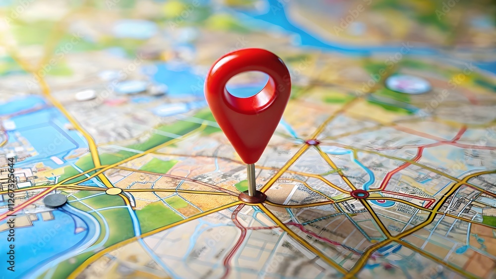 Red Location Pin on Map Red Location Pin on Map