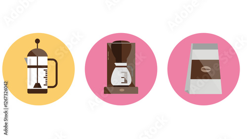 coffee beans types of drinks vector illustration isolated