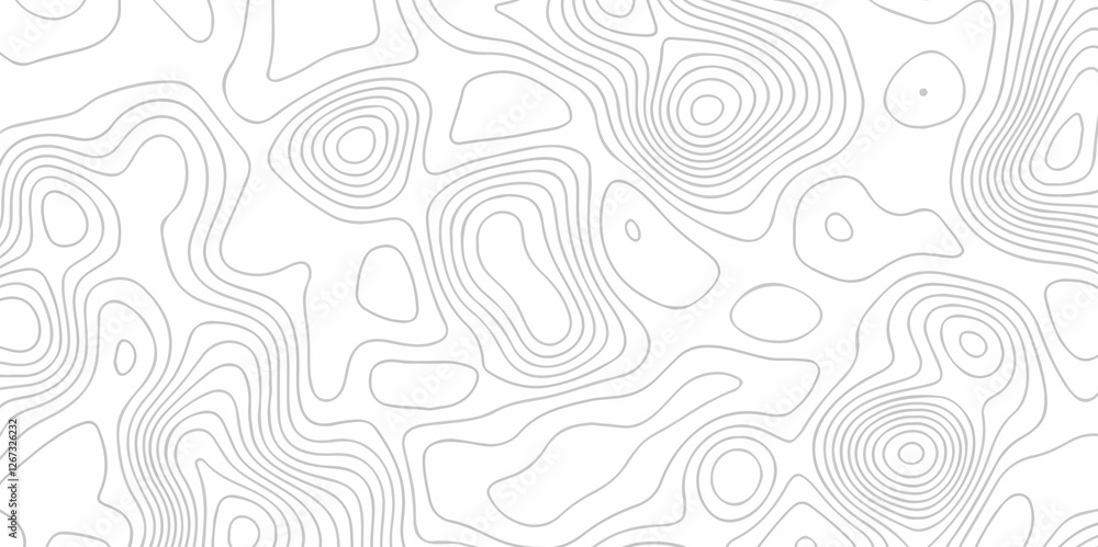 Fototapeta premium The pattern hiking outline area White vector topo map creative discovery wave grid stripe line map topography. geographic contour mounted map background. 