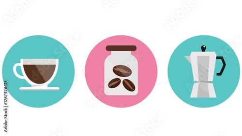 coffee beans types of drinks vector illustration isolated