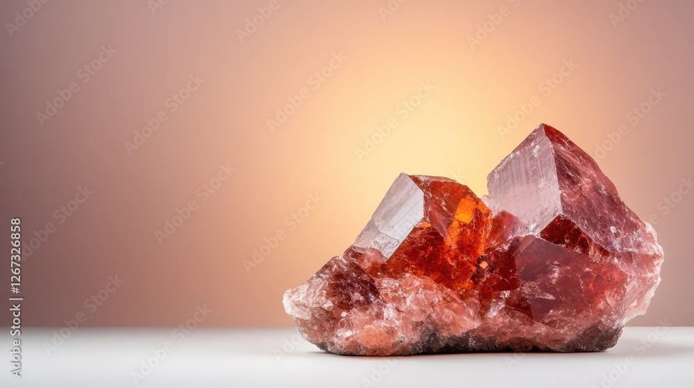 Striking red crystals bask in soft artistic lighting, showcasing vivid reflections and contrasts, evoking a sense of warmth, passion, and creative inspiration. Striking red crystals bask in soft artistic lighting, showcasing vivid reflections and contrasts, evoking a sense of warmth, passion, and creative inspiration.