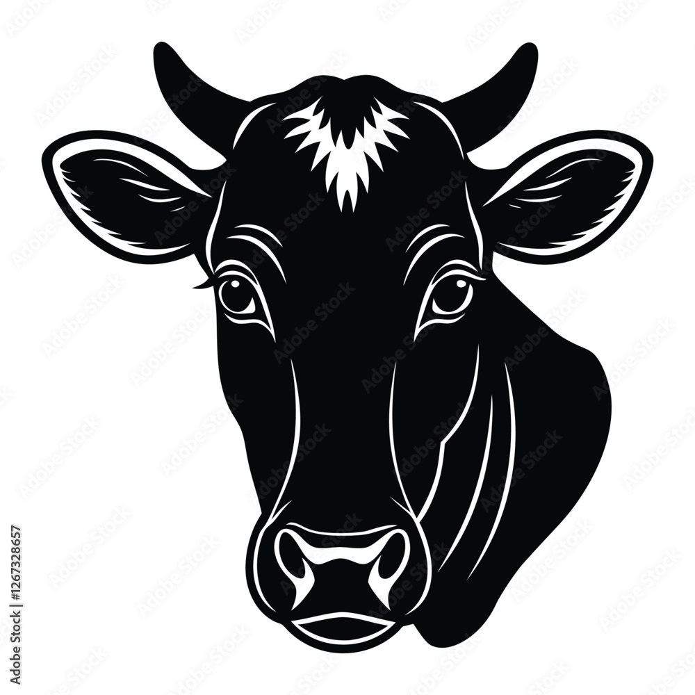 cow head vector, Holstein Cow head vector silhouette, Holstein Silhouette, A clean black silhouette of a Holstein Cow head isolated on a white background cow head vector, Holstein Cow head vector silhouette, Holstein Silhouette, A clean black silhouette of a Holstein Cow head isolated on a white background