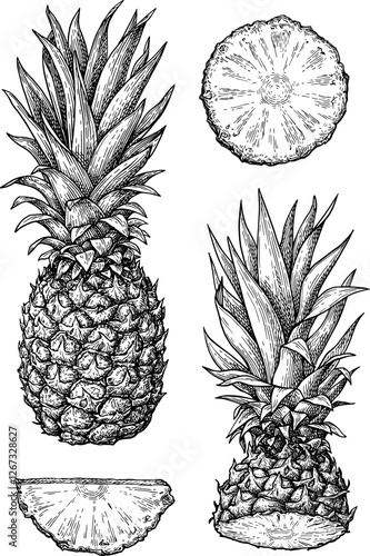 Pineapple ink sketch