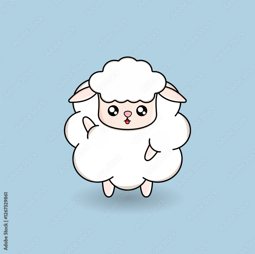 cute cartoon sheep illustration vector design. Eps 10. cute cartoon sheep illustration vector design. Eps 10.