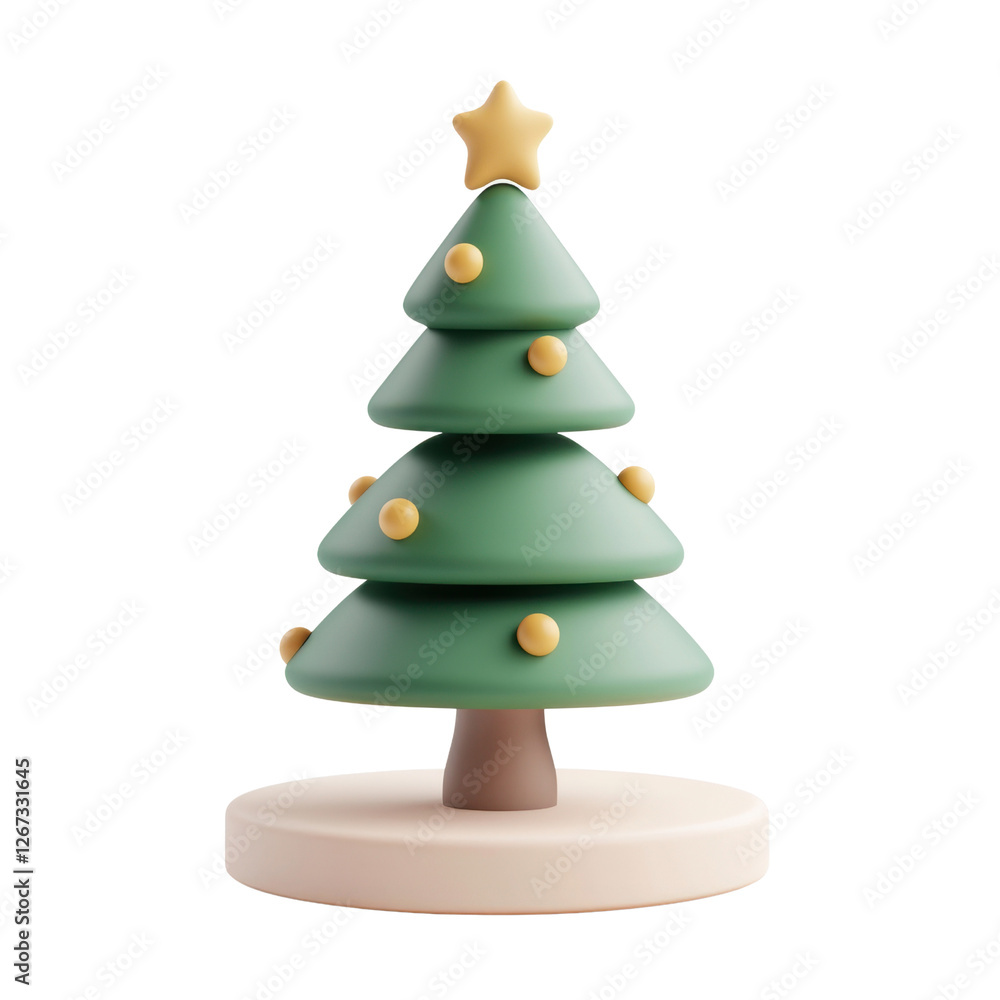 Charming Minimalist Christmas Tree Decoration with Star Topper and Colorful Ornaments on a Soft Base for Festive Holiday Cheer Charming Minimalist Christmas Tree Decoration with Star Topper and Colorful Ornaments on a Soft Base for Festive Holiday Cheer