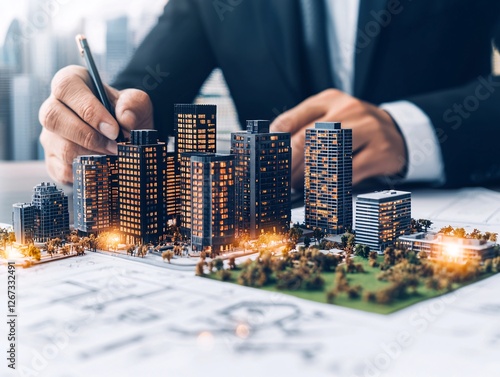 Real Estate Developer Prototyping Urban Architecture for City Planning
