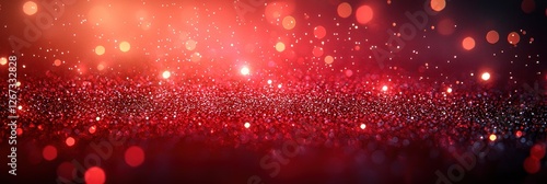 Red Glitter Background With Sparkling Lights © Biancaart