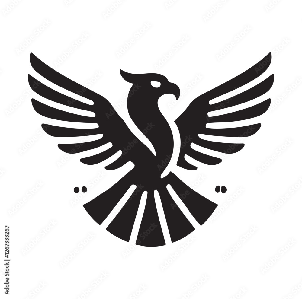 Obraz premium eagle logo silhouette vector illustration 