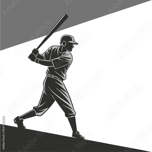 baseball player hitting ball