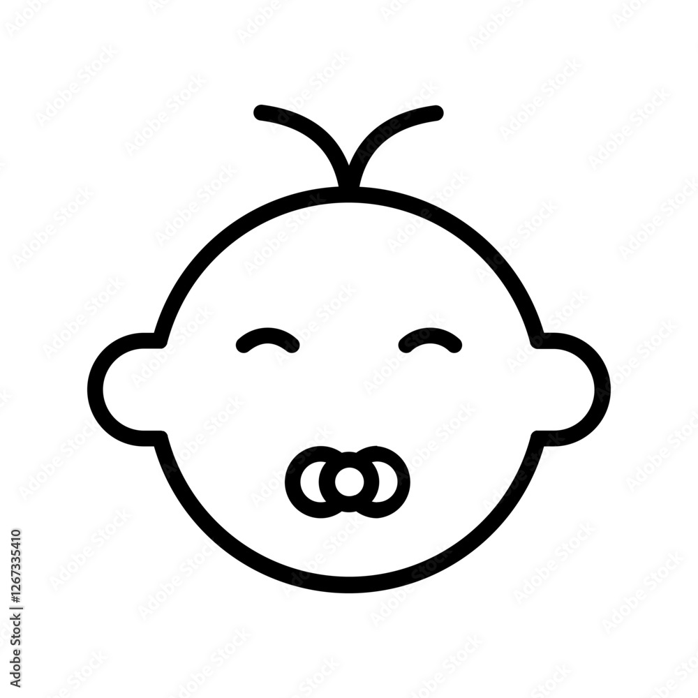 Baby boy icon color editable on white background Baby boy icon color editable on white background