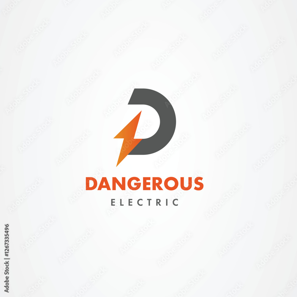 Abstract Letter D Electric Logo, Letter D and thunder bolt combination, Flat Design Logo Template, vector illustration Abstract Letter D Electric Logo, Letter D and thunder bolt combination, Flat Design Logo Template, vector illustration