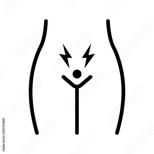 Menstrual cramps pain icon color editable