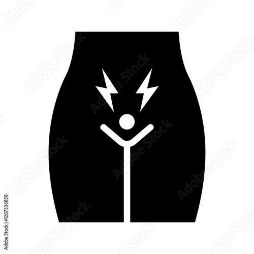 Menstrual cramps pain icon color editable