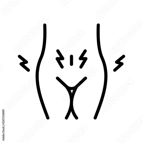 Menstrual cramps pain icon color editable
