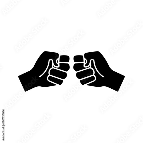 Two clenched fists bumping together icon color editable