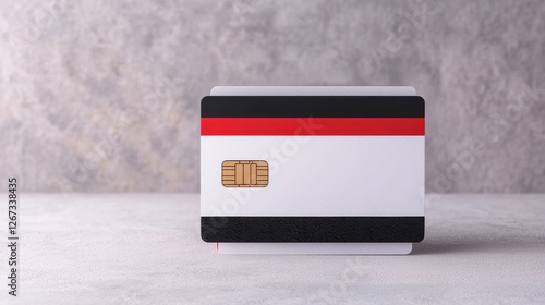 Modern Minimalist Credit Card with Chip and Bold Color Design photo