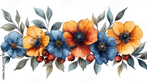 Background with colorful flowers.