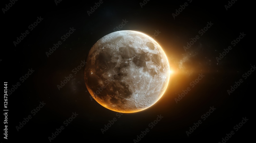 A breathtaking view of the moon featuring its craters illuminated by a radiant cosmic glow, showcasing the beauty and mystery of our celestial neighbor in space. A breathtaking view of the moon featuring its craters illuminated by a radiant cosmic glow, showcasing the beauty and mystery of our celestial neighbor in space.