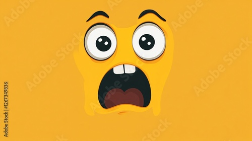 Scared Emoticon Icon of Terrified Cartoon Face