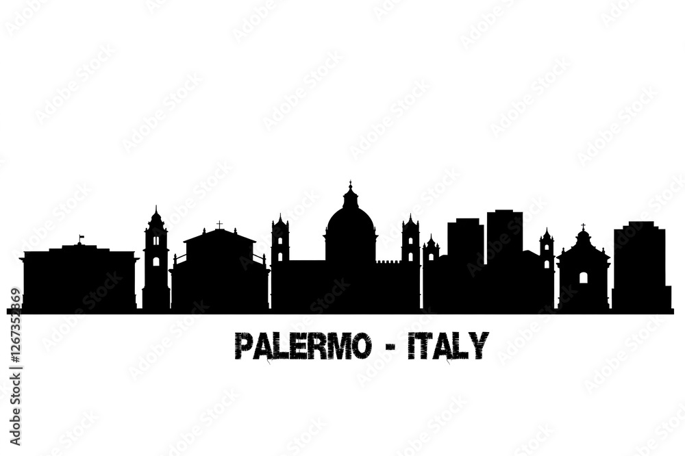 Obraz premium Palermo skyline, con tutti i palazzi