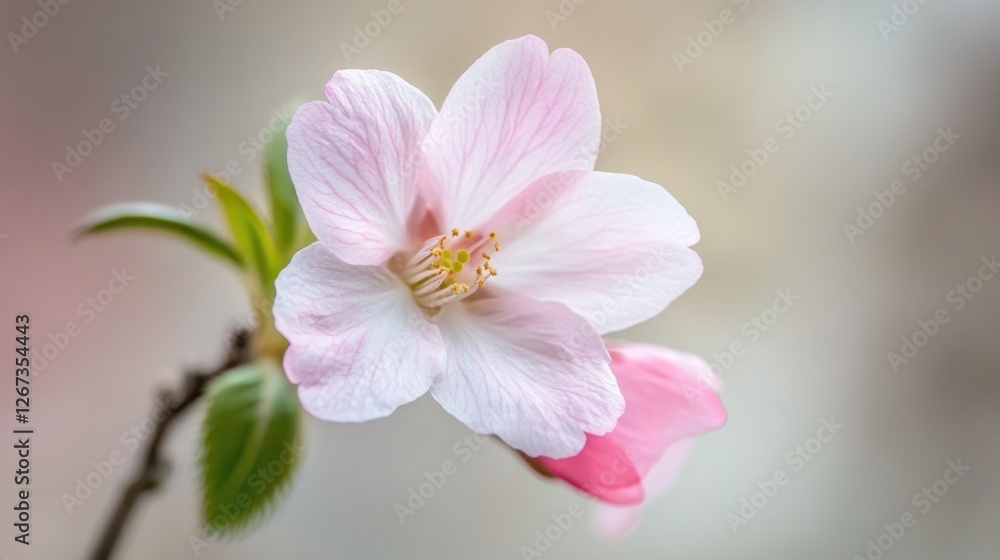 Delicate Pink Flower Blossom on Branch Delicate Pink Flower Blossom on Branch