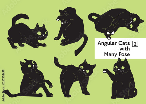 Angular Cats with Many Pose 2
