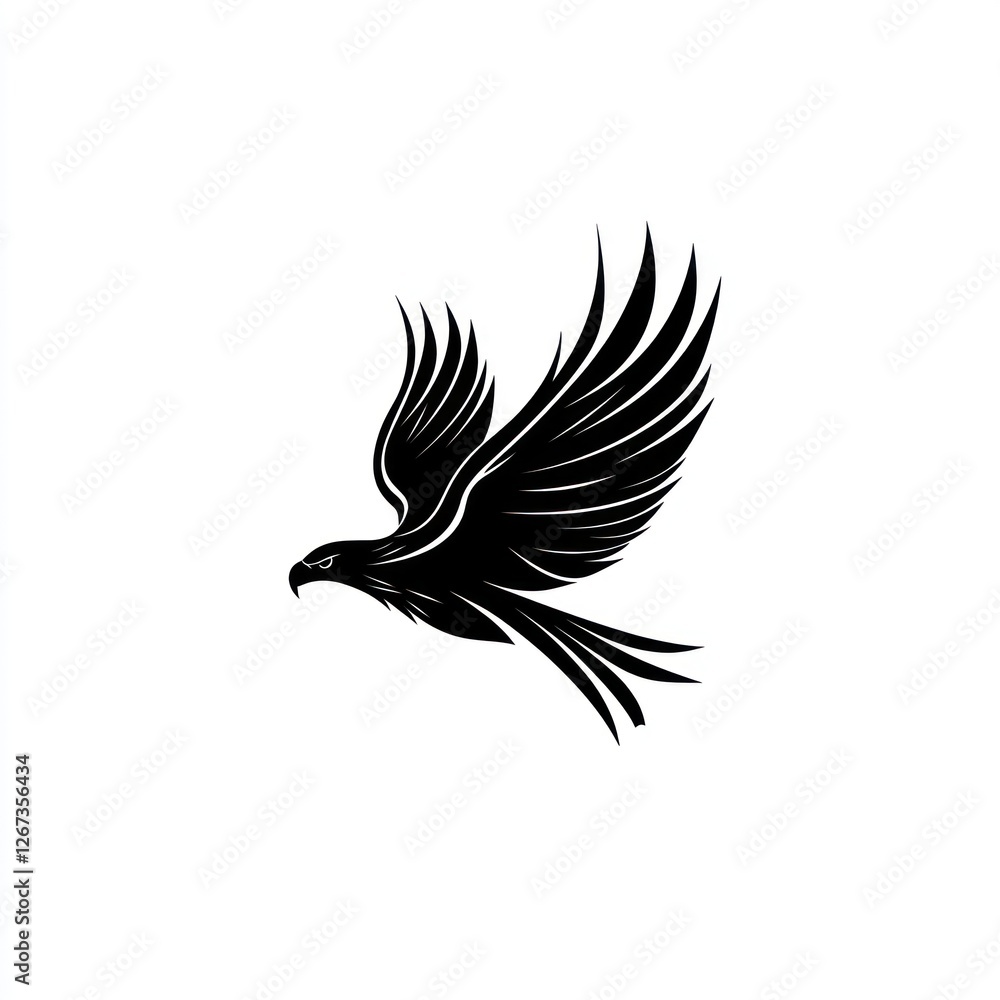 Obraz premium Silhouette of a soaring eagle