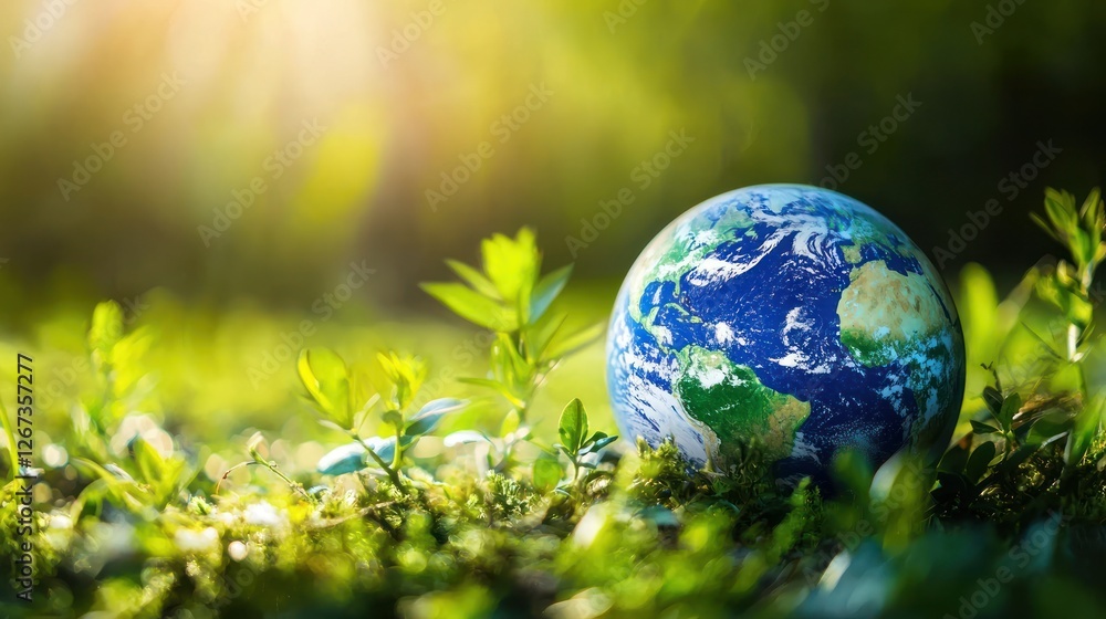 Close-up of Earth with focus on green and blue colors Close-up of Earth with focus on green and blue colors
