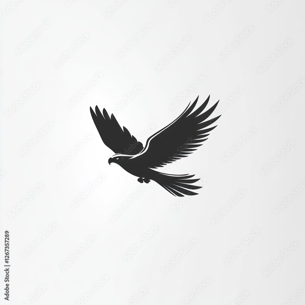 Obraz premium Silhouette of a flying eagle