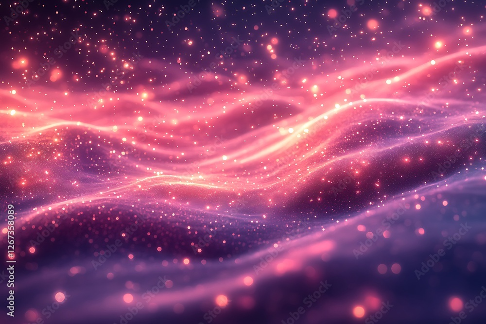 Ethereal waves of light and color create a mesmerizing, dreamlike atmosphere in a cosmic setting Ethereal waves of light and color create a mesmerizing, dreamlike atmosphere in a cosmic setting