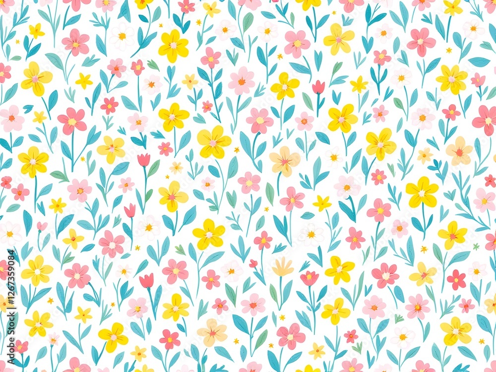 Seamless Floral Pattern Illustration Background with Elegant Botanical Design, Decorative Flower Motif, Vintage Style, Ornamental Textile Print, Nature-Inspired Wallpaper, Repeating Blossom Pattern Seamless Floral Pattern Illustration Background with Elegant Botanical Design, Decorative Flower Motif, Vintage Style, Ornamental Textile Print, Nature-Inspired Wallpaper, Repeating Blossom Pattern
