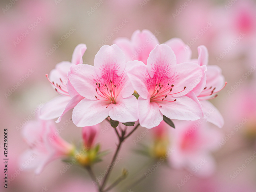 Fototapeta premium Close-Up of Delicate Pink Blossoms in Full Bloom