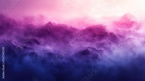 Majestic Mountains,  Misty Sunrise,  Purple Haze,  Atmospheric Landscape, Dramatic View photo